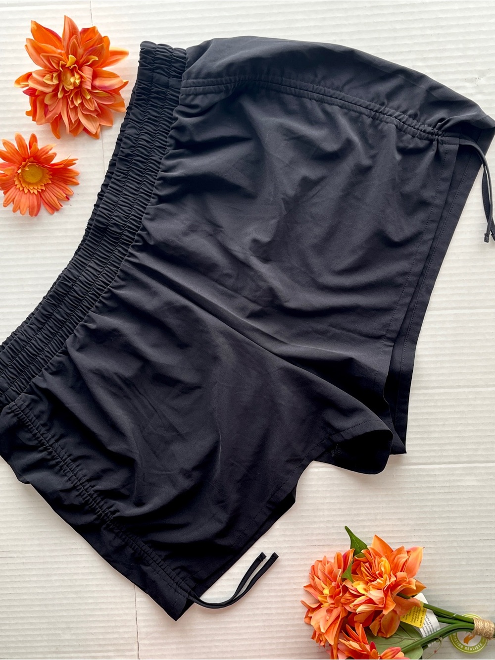 Torrid Plus Size Athletic Shorts Black Women's 2X Ruched Side Tie